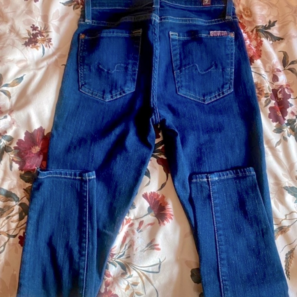 7 FOR ALL MANKIND CROPPED SKINNY WOMENS DENIM